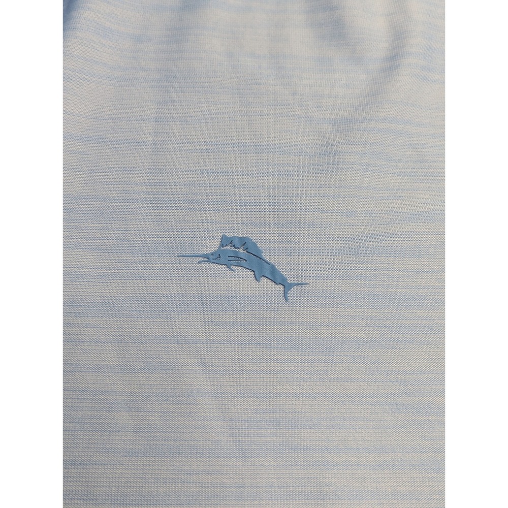 Tommy Bahama IslandZone Mens Large Blue Heathered Performance Golf Polo Shirt - Picture 3 of 8